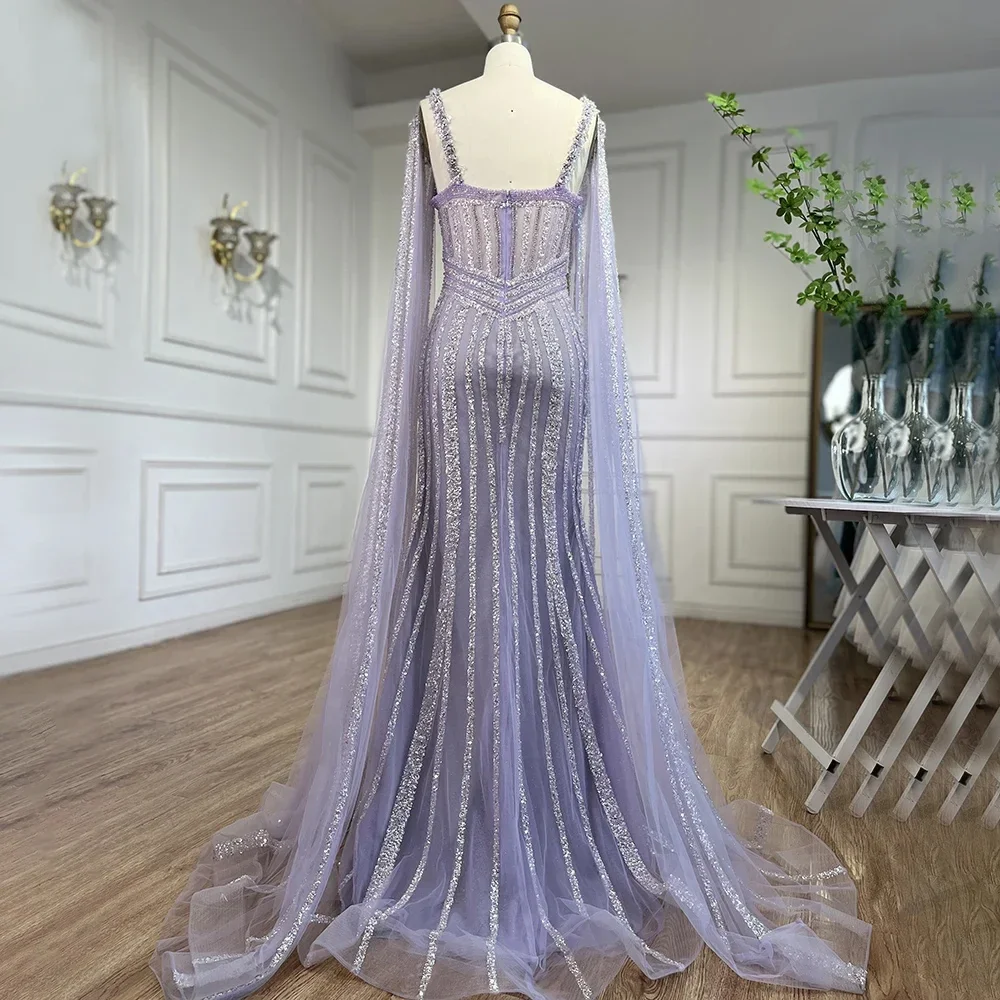 SERENE HILL Customized Lilac Cape Sleeves Mermaid Luxury Beaded Slit  Evening Dresses Wedding Party Gowns For Women 2026 CLA72085 - AliExpress 320