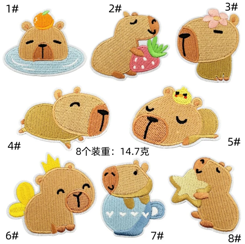 10 Pcs Cute Animals Embroidered Patches Iron On Clothing Hat Bag Shoe Repair Material Phone Gift Box Decor DIY Accessory