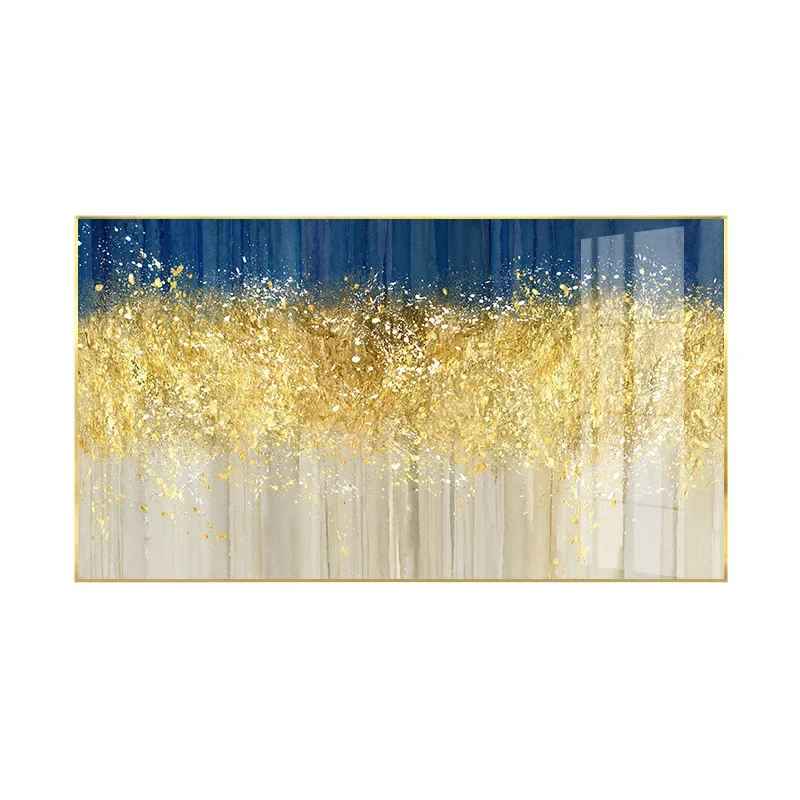 

Modern living room decorative painting Nordic light luxury bedside hanging painting gold mural abstract entrance atmosphere sofa
