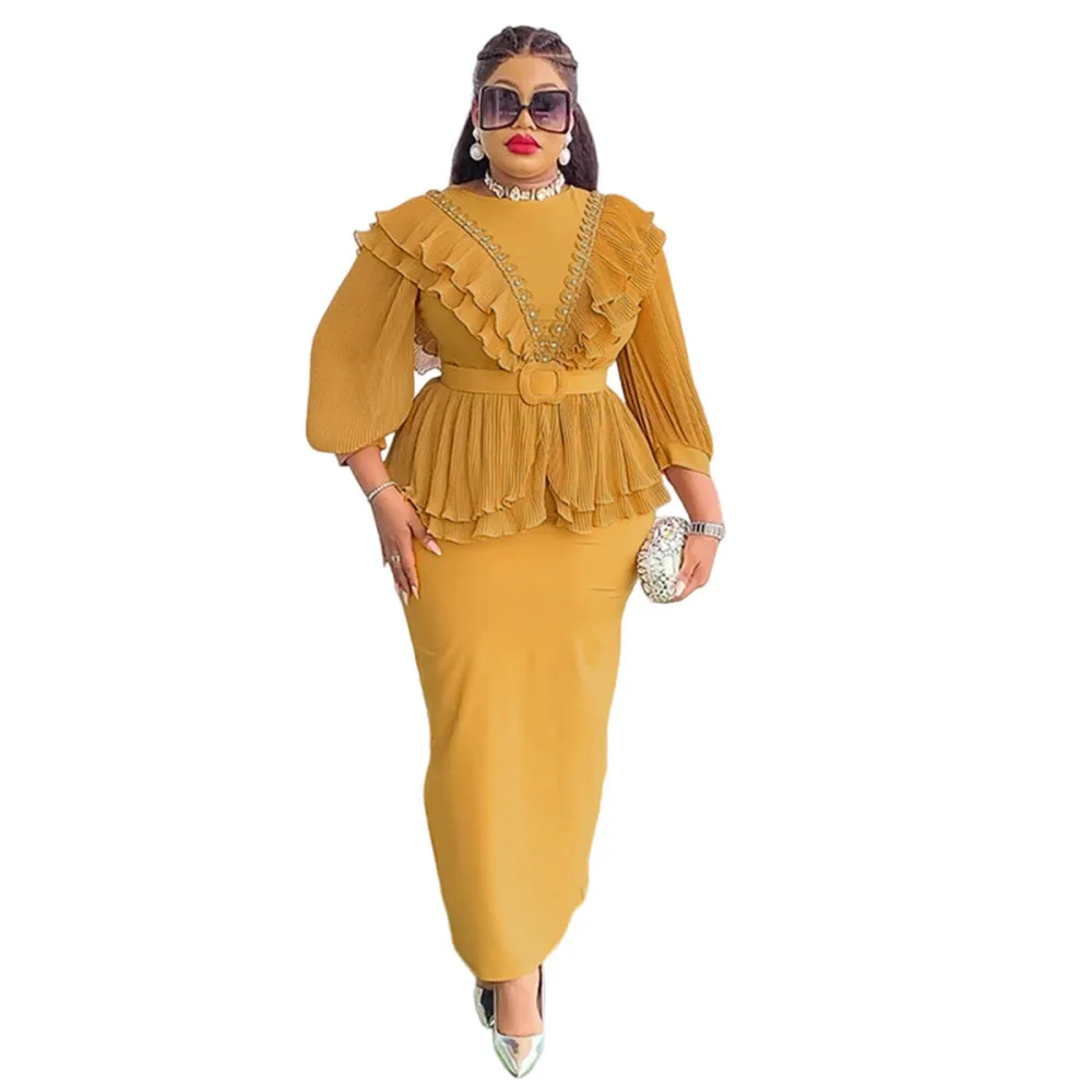 African Dresses for Women 2025 Plus Size Evening Gown Ladies Clothing Elegant Autumn Fashion Turkey Wedding Party Long Dress