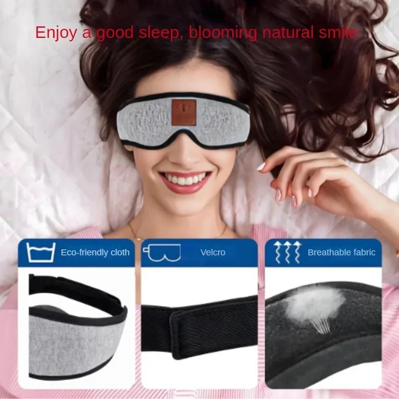 

2024new Pattern Bluetooth Music Eye Mask Cross-border Amazon Hot Item Light Blocking Answering Calls Intelligent Sleep True 3D