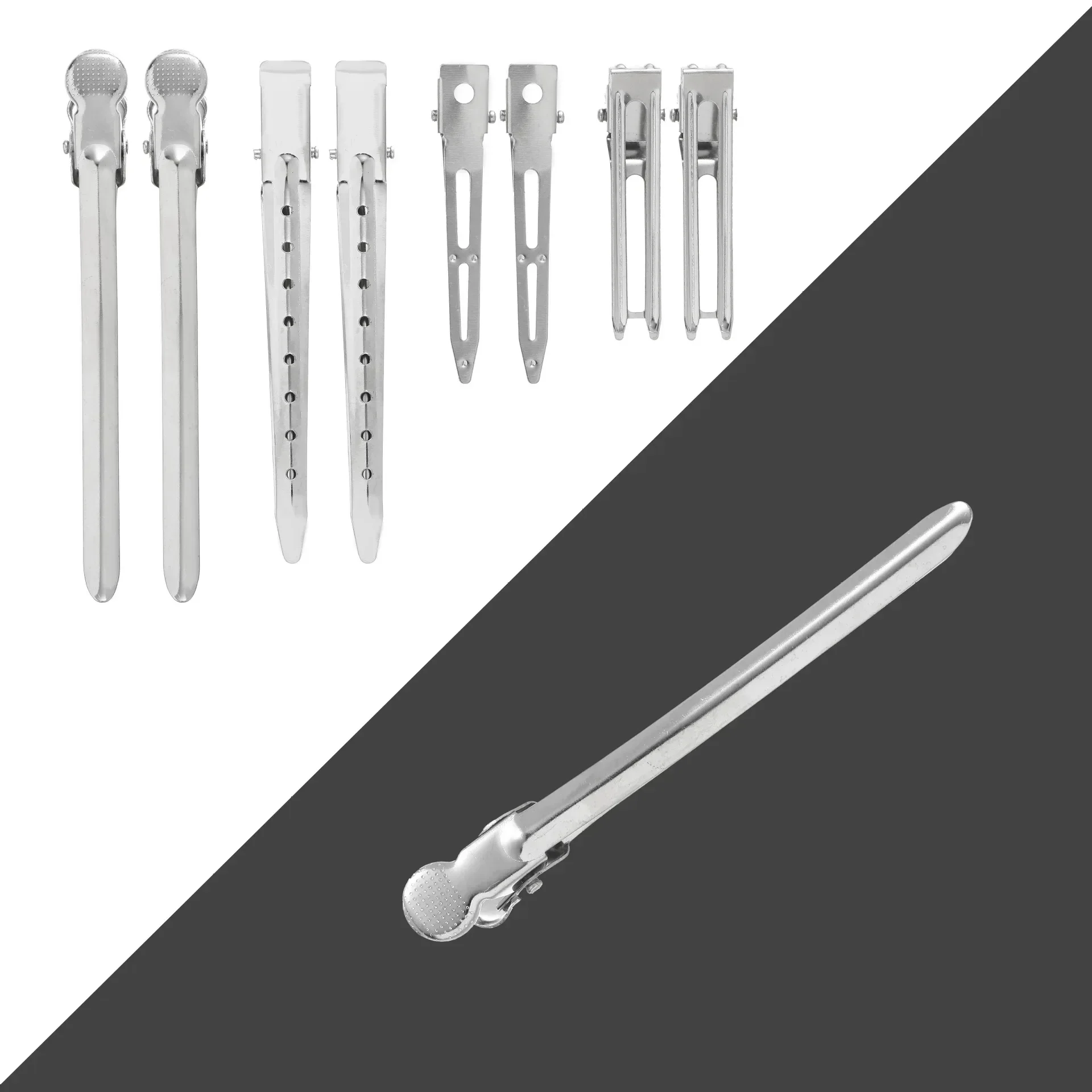 Sliver Hair Root Fluffy Clips Women Simple Metal Hair Fixed Clips Hairdressing Section Clips Barber Salon Hair Cut Styling Tools