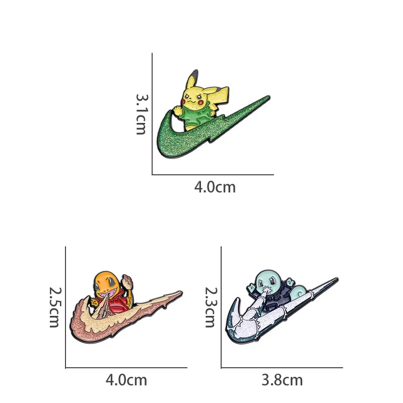 3Pcs/Set Cartoon Anime Enamel Brooch Set Cute Animal Metal Lapel Pins Funny Cosplay Jewelry Accessories Gift for Friends image 5