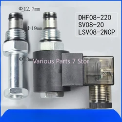 Hydraulic Threaded Cartridge Solenoid Valve Reversing Pressure Protection and Pressure Relief Two-bit Two Normally Closed DHF08