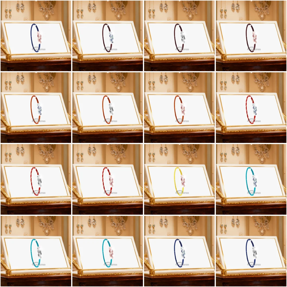 Gryan 2025 جديد 925 فضي ملون كامل الزركون متوسط Lnfinite الحظ سوار الإناث ملابس يومية هدايا الحفلات زوجين مجوهرات فاخرة