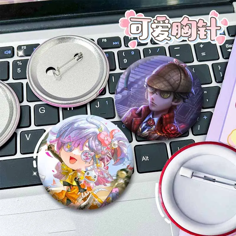 Horror Game Identity V Round Brooch on Backpack Cartoon Character Cosplay Badge Fashion Jewelry Accessories Pins for Clothing