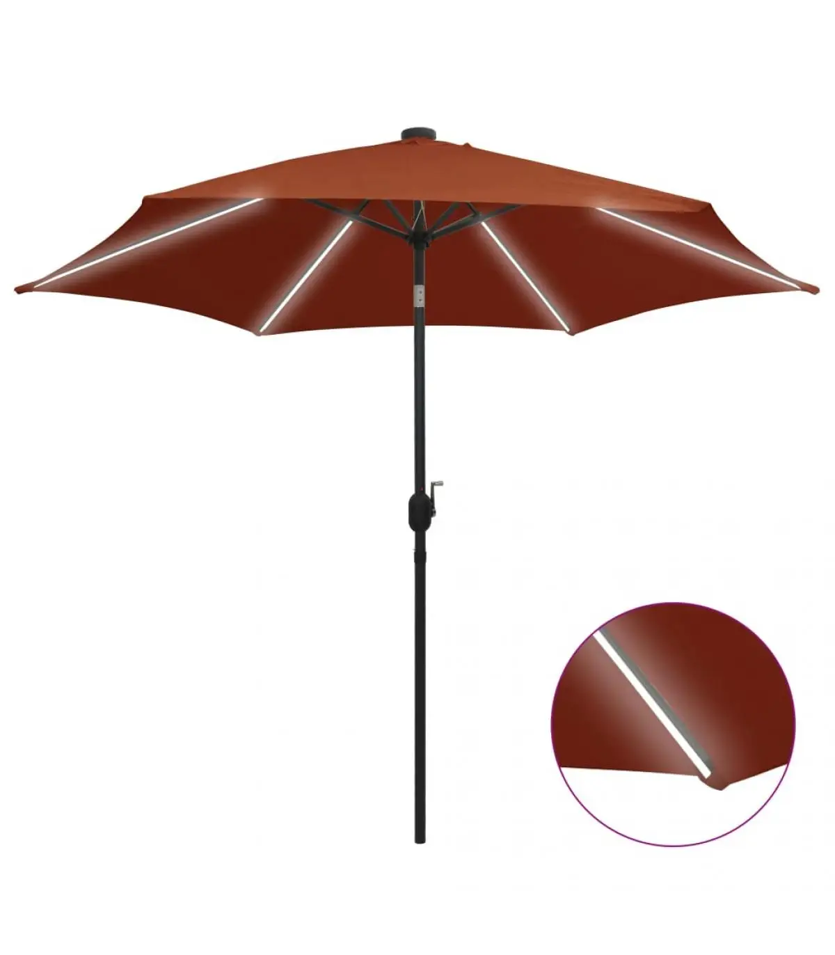 300 cm Terracotta Aluminum Stick LED Umbrella Umbrella