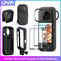 Protector de lente para Insta360 X3, accesorios, Protector de pantalla, funda de silicona, Mini bolsa de almacenamiento, marco Protector para Insta 360 X3