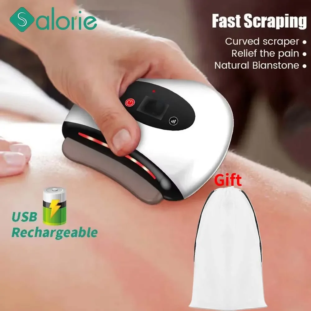 Electric Guasha Massager Body Scraping Heating Vibration Muscle Guasha Face Neck Eye Massage Knife Stone Gua Sha Gouache Scraper