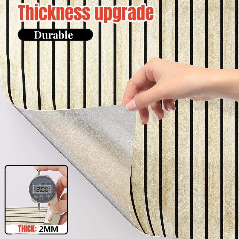 Self Adhesive Faux Grille Wall Panel for Living Room Background Wall Decoration Wall Sticker Wood Grain Peel and Stick Wallpaper
