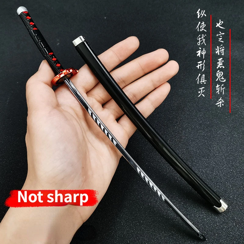 Demon Slayer prawdziwe miecze Katana 25cm Anime Demon Slayer rekwizyty do Cosplay broń rekwizyty do Cosplay bitwa przeczytaj krawędzi wystrój sypialni