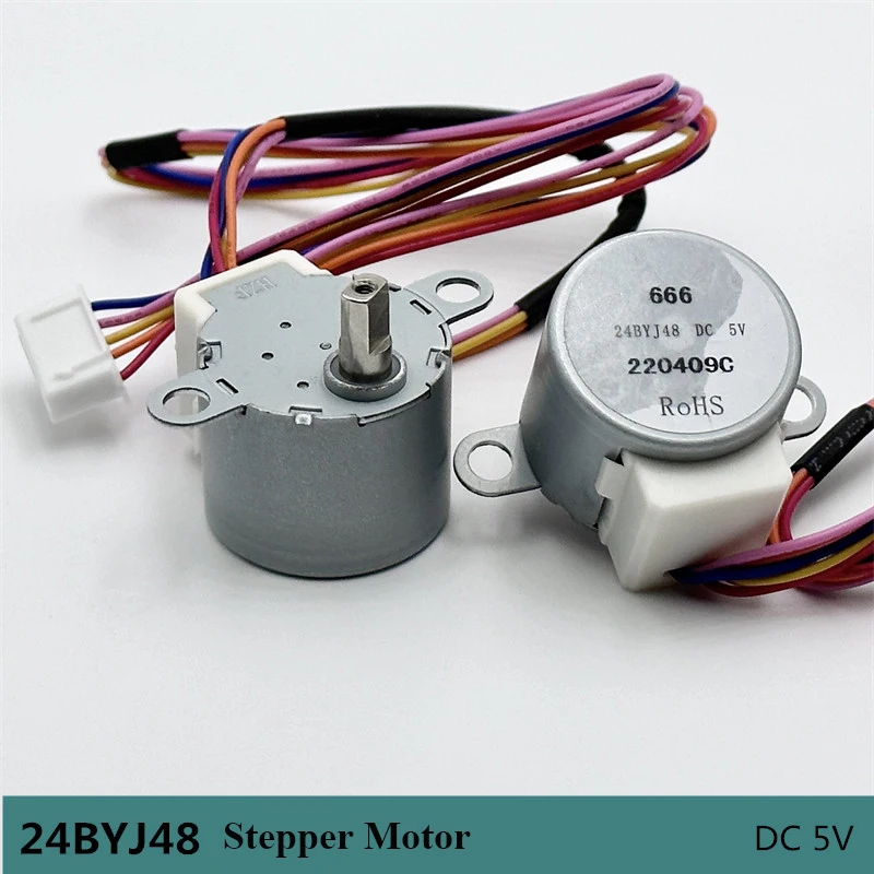 DC 5V 24BYJ48 Micro Gear Stepper Reduction Motor 4-Phase 5-Wire 64:1 Reduction Ratio for Arduino/Camera Monitoring