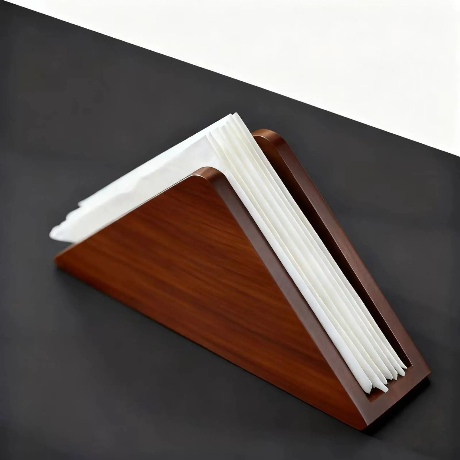 

Wooden Triangle Napkin Holder Stylish Design Wooden Napkin Holder Minimalist Design Non-Slip Base for Bar