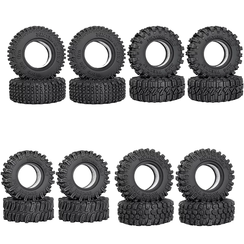 4 Stück 1/30 Axial SCX30 0,7 Zoll Mini Rock Crawler Reifen 36x14mm Weichgummi-Schaumstoffeinsatz Ford Bronco K10