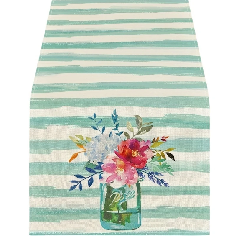 Water Vase Table Runner, Summers Kitchen Decorations, 180x32cm Dropship