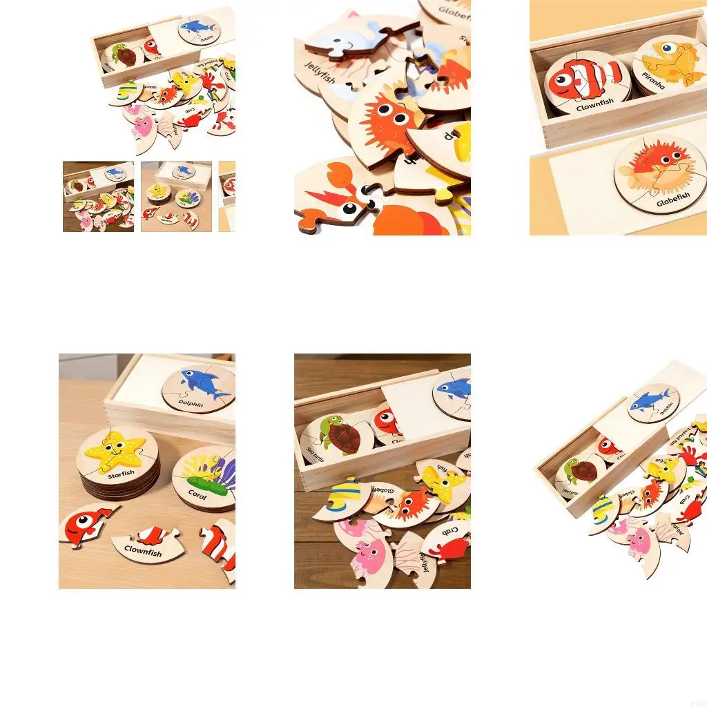 

97BE Marine Theme Educational Cognitive Skill Builder Puzzle for Toddler