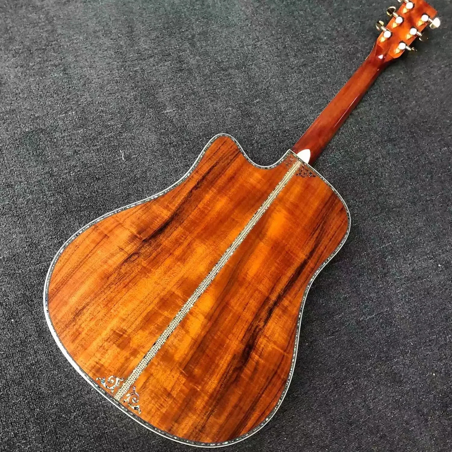 مجموعة قذيفة أذن البحر كاملة مقاس 41 بوصة مزهرية كبيرة مع زوايا مفقودة لعزف الجيتار الصوتي سلسلة D45