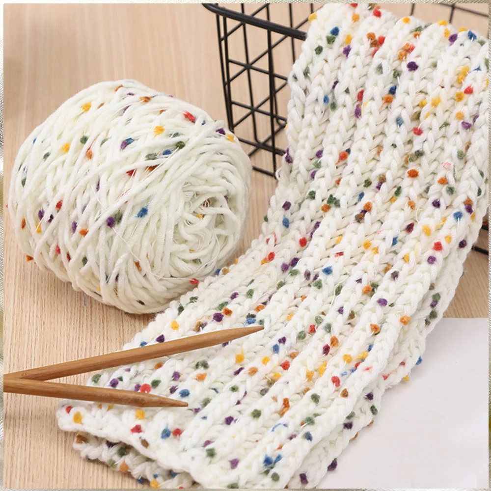 

50 г/рулон радужные бобы, шерстяная пряжа, милая пряжа, вязальная нить, шарф для рукоделия, свитер, вязаная пряжа, швейные аксессуары