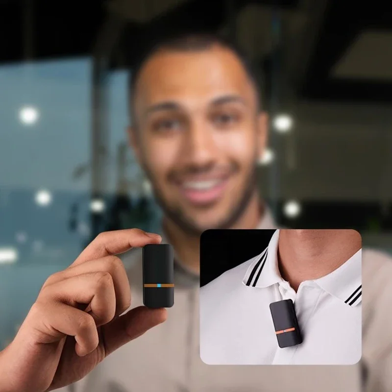 ميكروفون لاسلكي 48 كيلو هرتز، ميكروفون شفط مغناطيسي مع علبة شحن لتوصيل وتشغيل تسجيل الفيديو