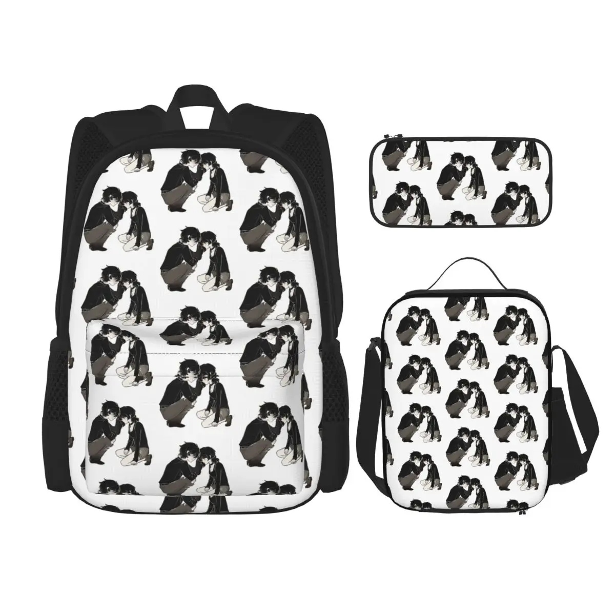 Ashley And Andrew The Coffin Of Andy And Leyley Backpacks BoyGirl Bookbag School Bags Rucksack Lunch Bag Pen Bag Three-Piece Set