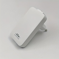 45W GaN Super Slim Folding Travel Dual Port USB Wall Charger, Fast Charging, with USB-A and USB-C Ports, for Laptops, Dell, For