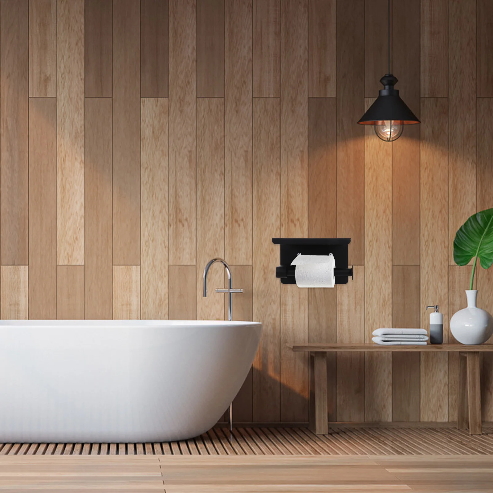 

1Set Stainless Steel Paper Storage Holder Toilet Tissue Rack Phone Shelf Bathroom Wall Mount Stable No Drill Holder Organize