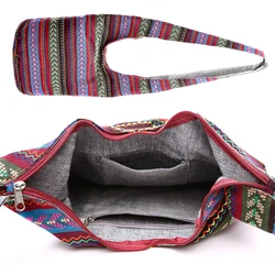 Borsa a tracolla etnica morbida per donna borsa a tracolla Hippie borsa da viaggio etnica di grande capacità