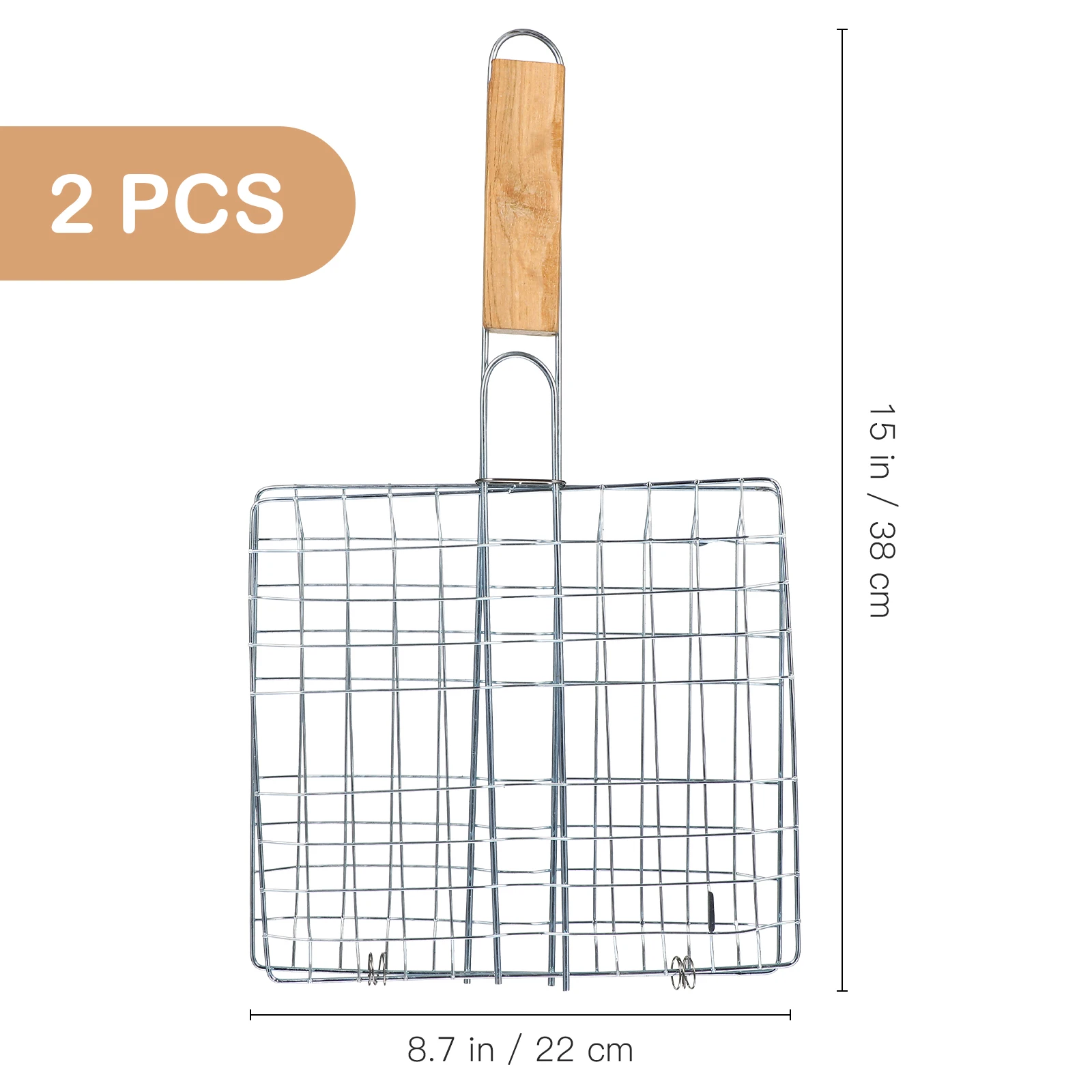 

2Pcs Barbecue Grill Clip Stainless Steel Grilling Net Fish Bread Clamp Racks Durable Portable BBQ Tool Camping Party