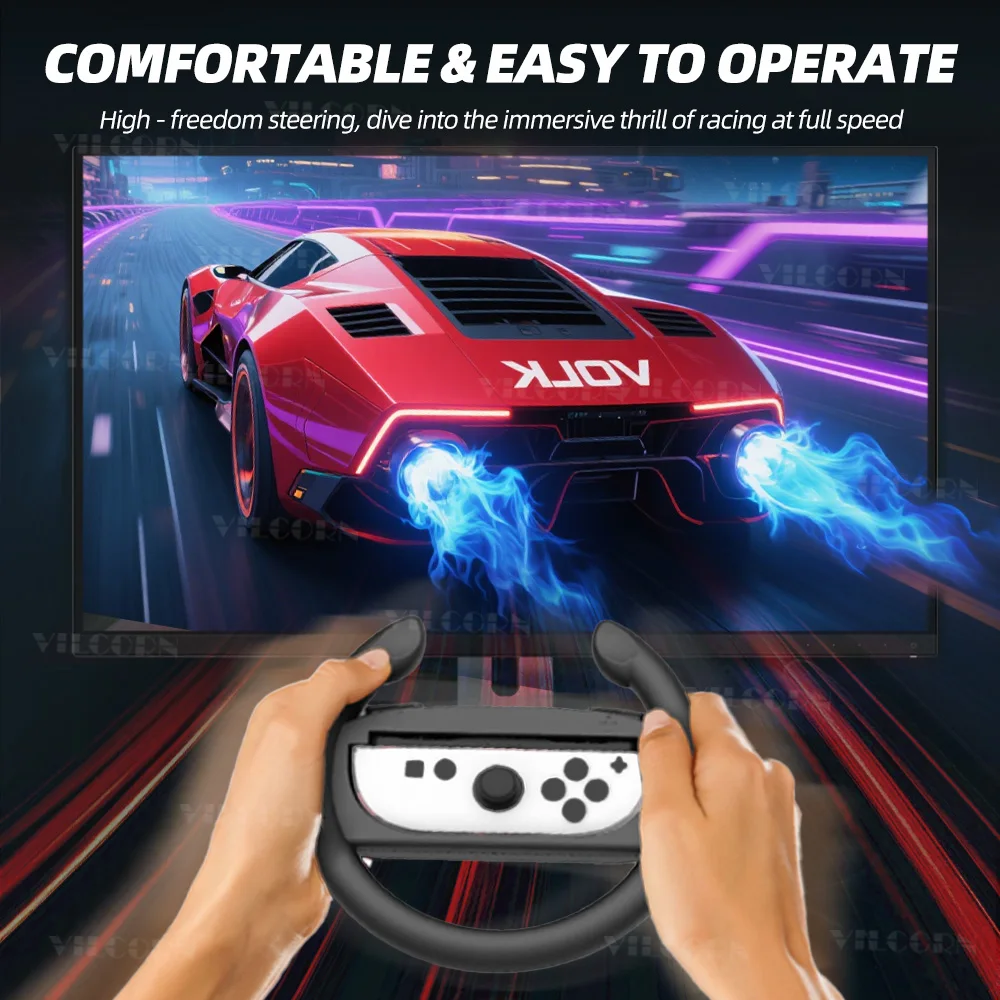 2 قطعة قبضة عجلة القيادة تحكم ل Switch2 2025 ماريو كارت 8 ديلوكس القيادة قبضة ل Switch2 Joycon ألعاب السباق اكسسوارات