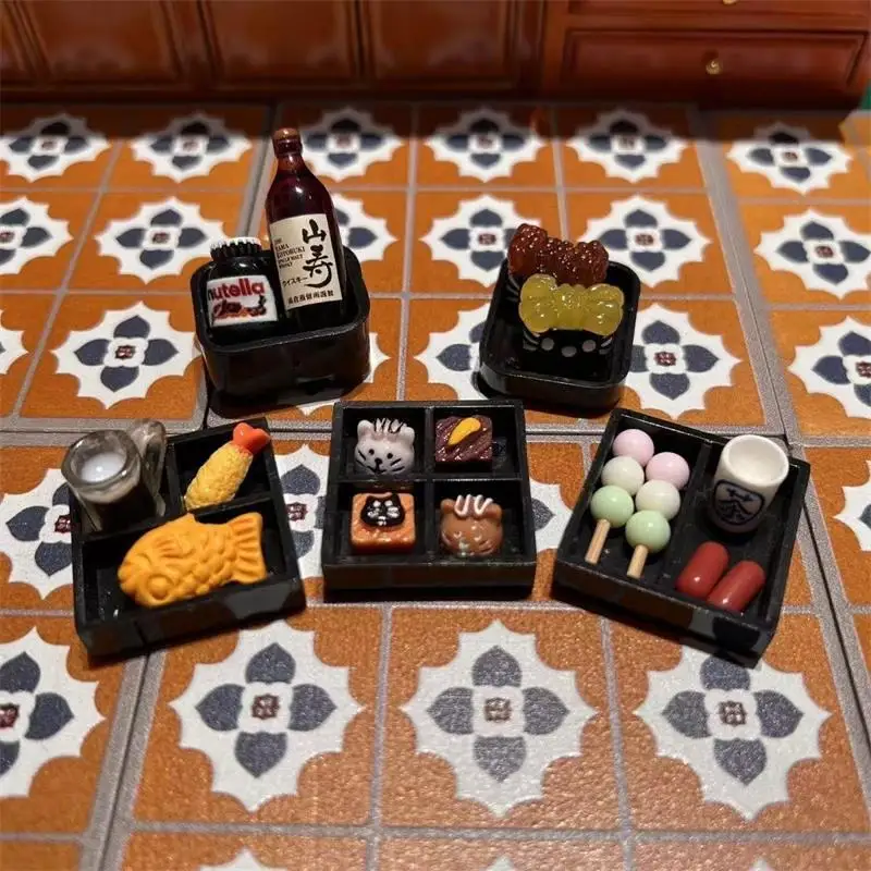 5 unids/set casa de muñecas cocina japonesa comida miniaturas modelo accesorios de cocina niños juguetes para juego de imitación ornamento modelo conjunto regalos