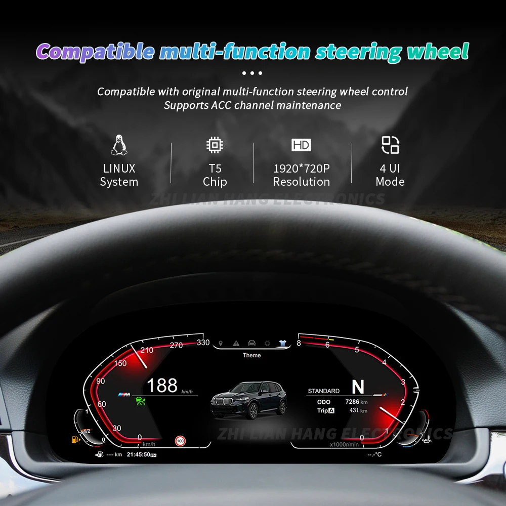 ZLH 12.3 بوصة LCD عداد السرعة لوحة القيادة العنقودية ل 5 3 Siers GT F07 F10 F11 F18 X3 F25 X4 F26 X5 F15 X6 F16 LINUX