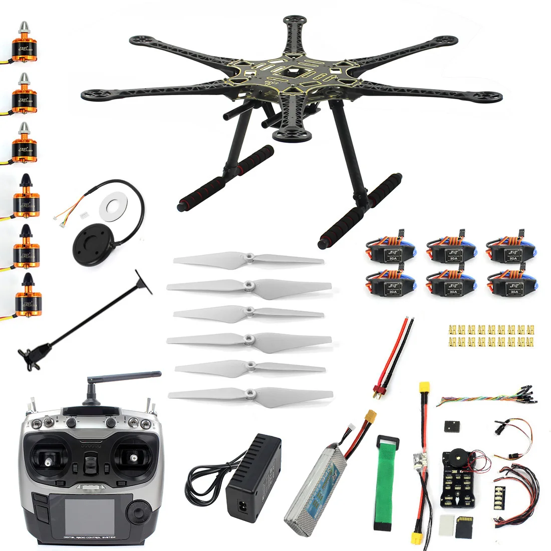 DIY FPV Drone Hexacopter 6-axle Aircraft Kit HMF S550 Frame PXI PX4 Flight Controller 920KV Motor GPS FS-i6 Transmitter