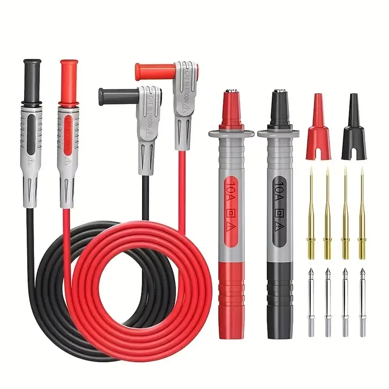 Cleqee P1300 Series Multimeter Test Lead Kit 4mm Banana Plug Cable Test Hook Clip Probe Alligator Clip Automotive Tool