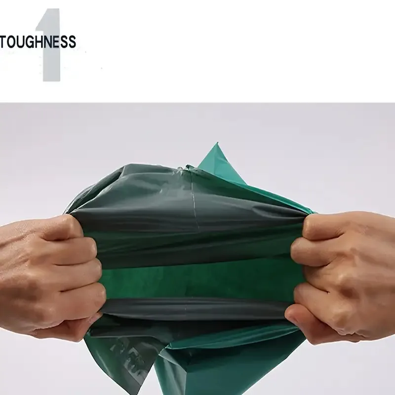 Waterproof Thick Green Plastic Mailing Envelopes 25 Pieces, Reusable Secure Messenger Bags with Teal Metal Reinforced Closure, P view 3