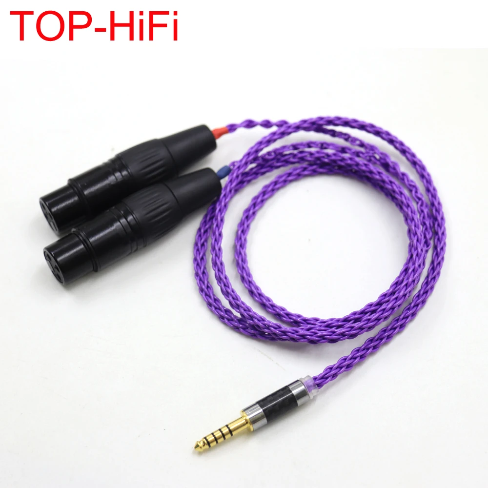 

New PurpleHigh Quality 8 Cores Silver Plated 4.4mm Balanced Male to Dual 2x 3pin XLR Balanced Female Audio Adapter Cable