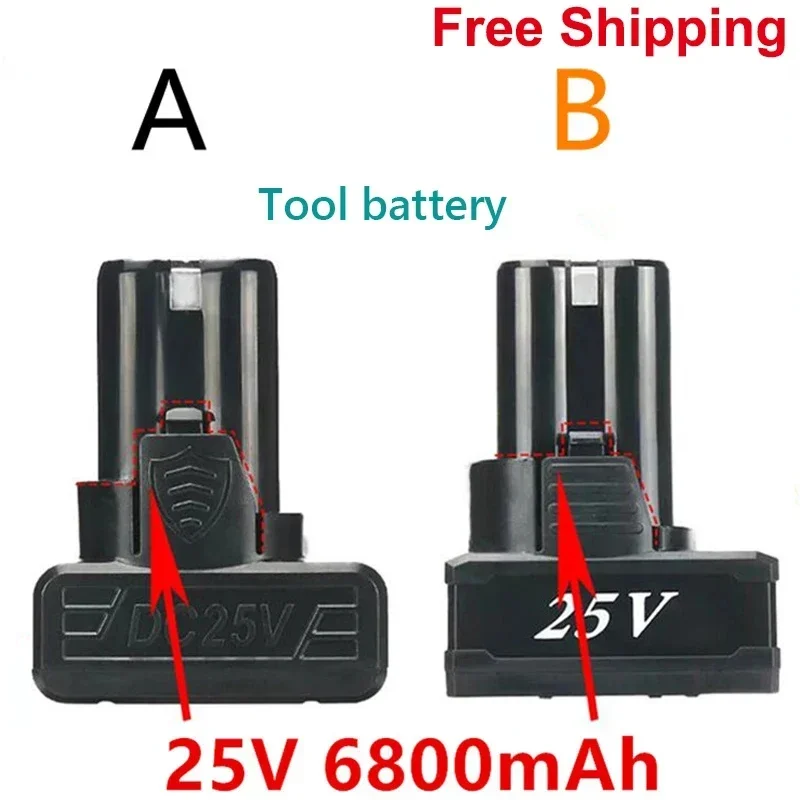 2024 25V 6800mAh Universal Rechargeable Lithium Battery for Power Tools Electric Screwdriver Electric Drill Li-ion Battery 18650