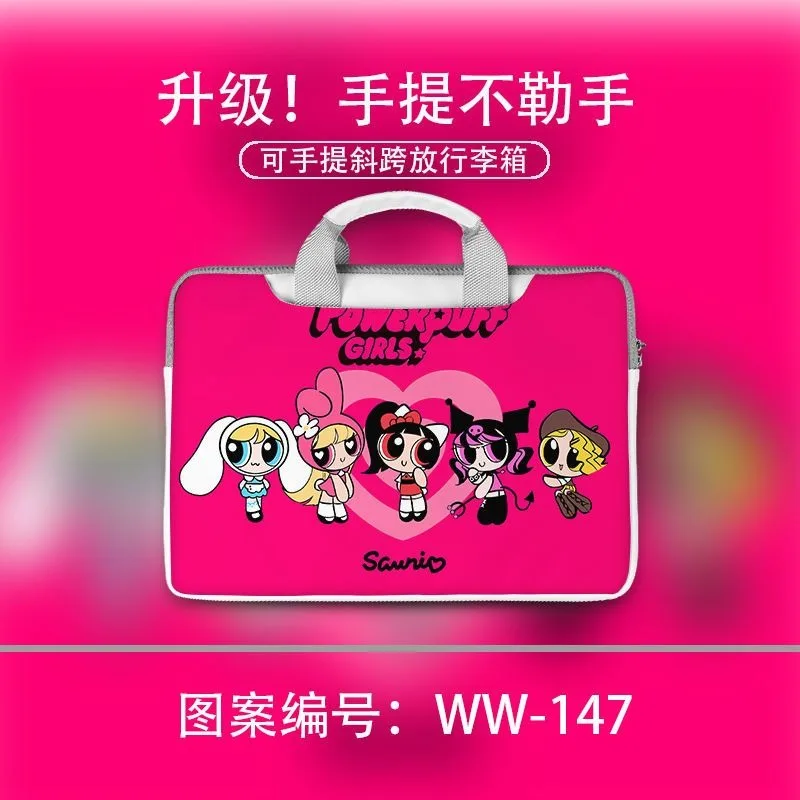 Powerpuff Girls Animation Peripheral Huahua Bubble Maomao Cartoon Kawaii Laptop Handheld Storage Bag Birthday Gift Wholesale