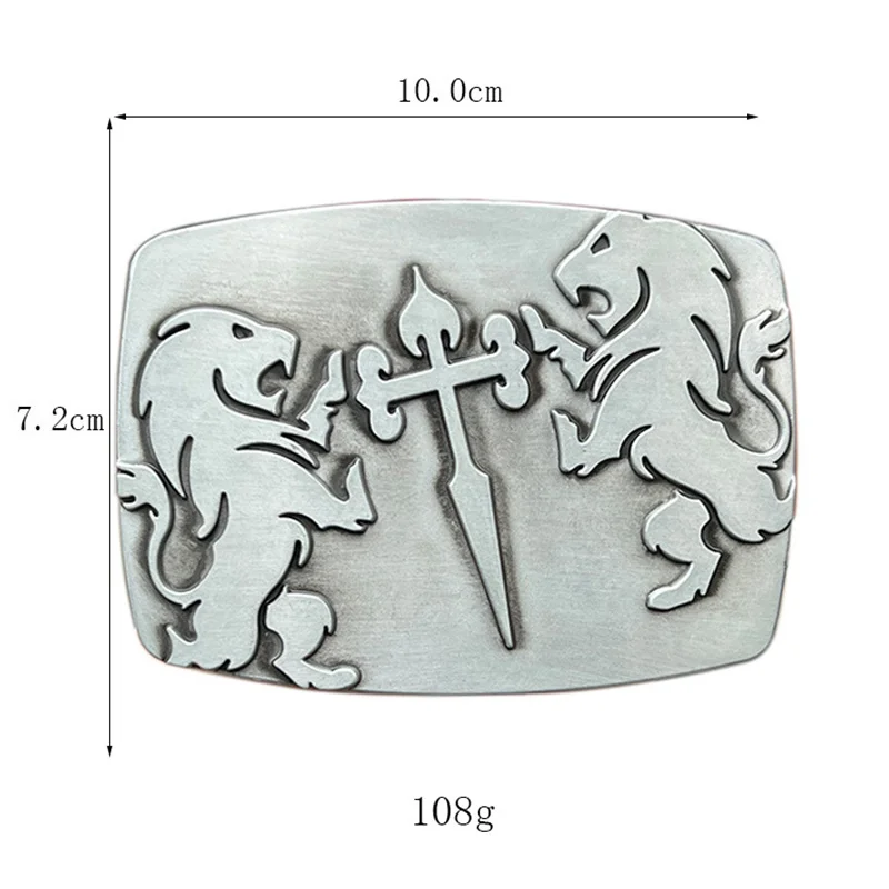 Hebilla de cinturón con espada de juez de león en estilo occidental