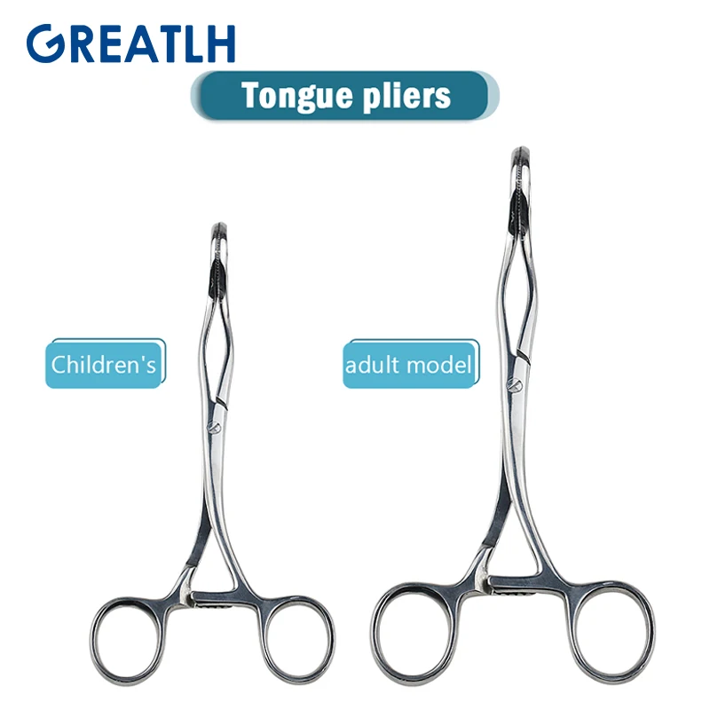 Stainless Steel Tongue Forceps Clinic Pliers Open Clip Tongue Pliers First Aid Mouthpiece Sponge Clamp orthopedic Instruments