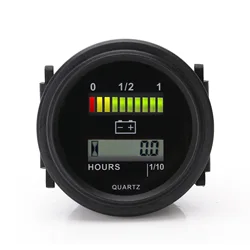 Digital  Lcd Hour Meter with led battery indicator Gauge 12/24/36/48/72V Identify Voltage Automatically Delay Display