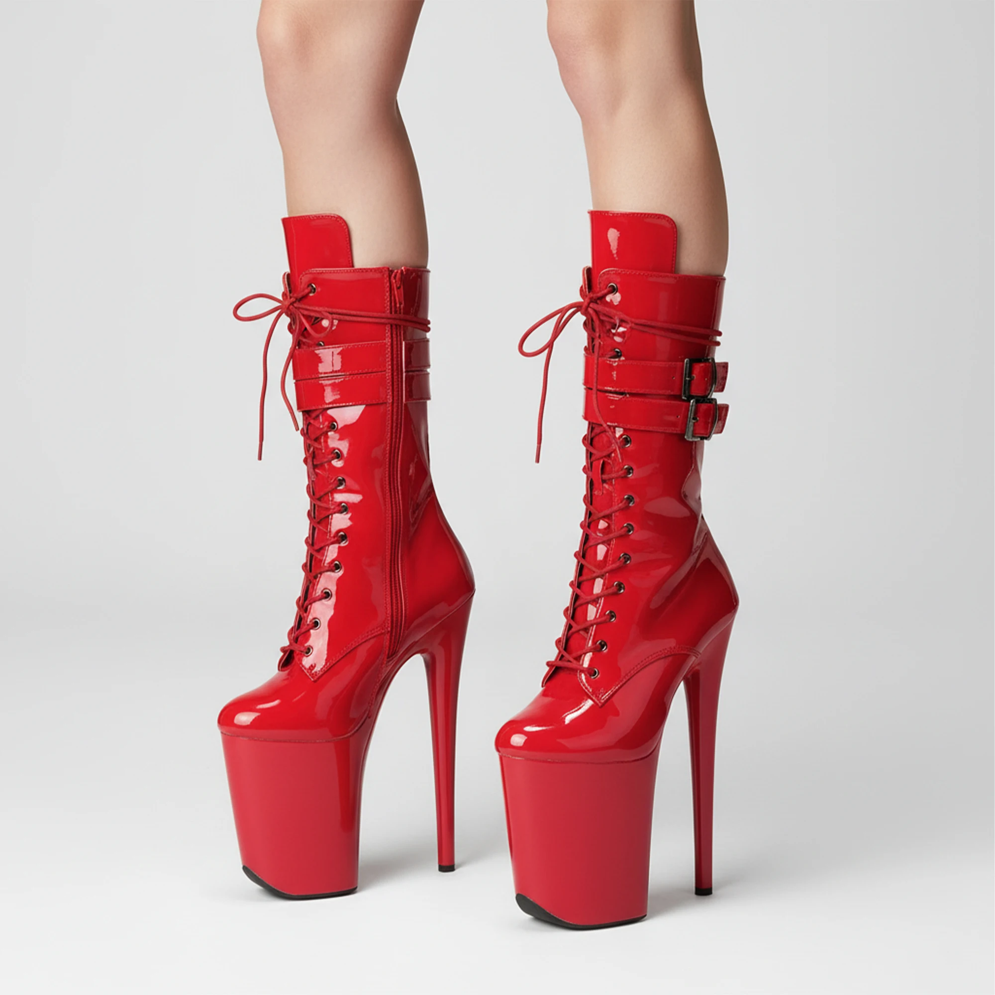 حذاء WUXIN H&P نسائي بكعب متجرد 9 بوصات للرقص على شكل عمود، حذاء للكاحل بمنصة ستيليتو غريبة 23 سم