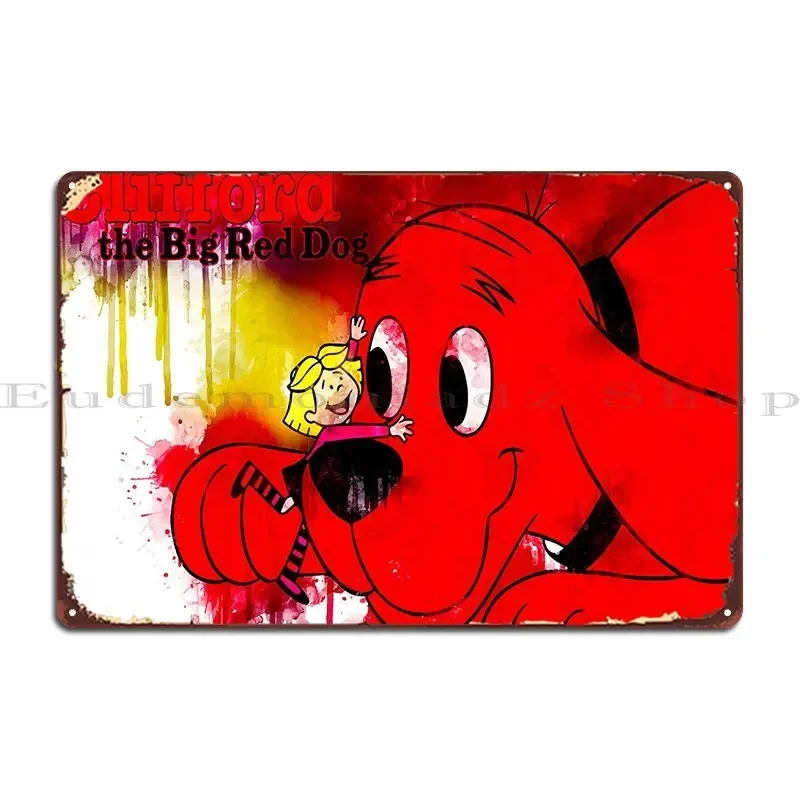 Clifford The Big Red Dog Metal Plaque Pub Party Club Personalized Classic Tin Sign Poster