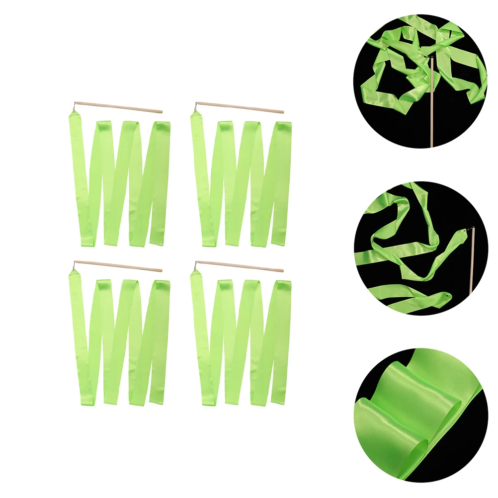

4 Pcs Ribbon Props Practical Dance Streamers Toddler Smooth Ribbons for Kids Performance Silk Dancing