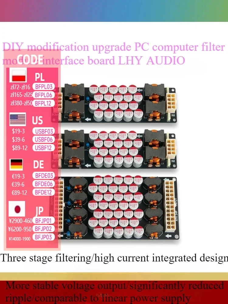 PCHFI digital broadcasting computer motherboard ATX CPU PCIE graphics card DC power filter module interface board