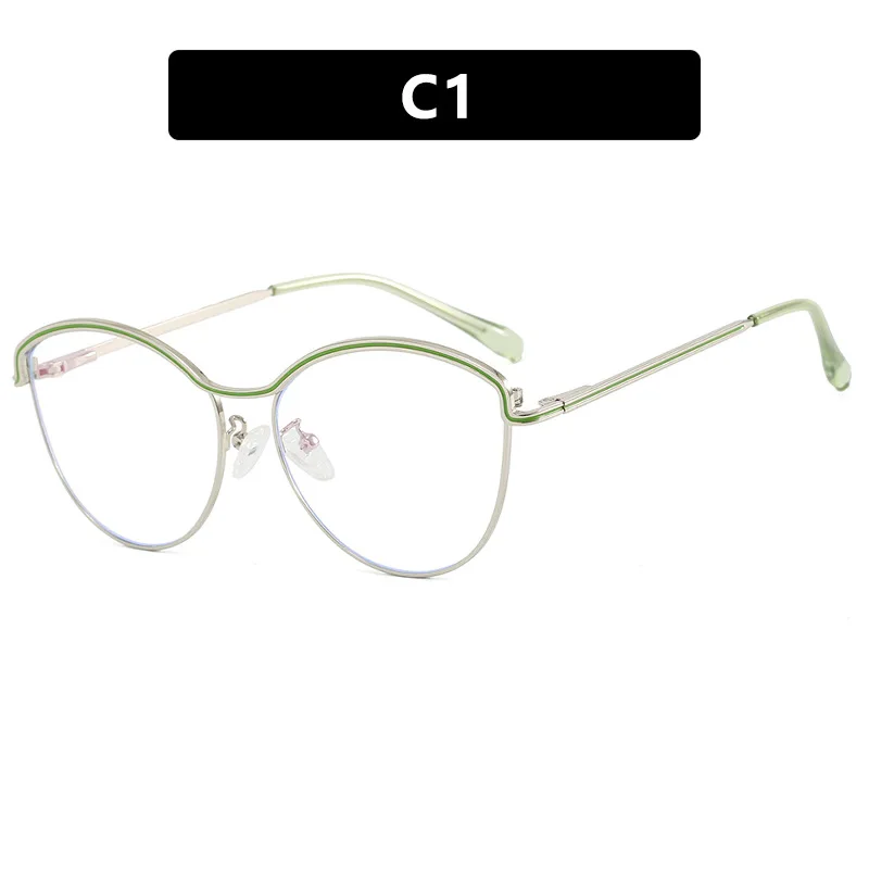 Metal Cat Eye Eyewear Frame Anti Blue Light Glasses Women Men Classic Eyeglasses Frames Trend Transparent Spectacles