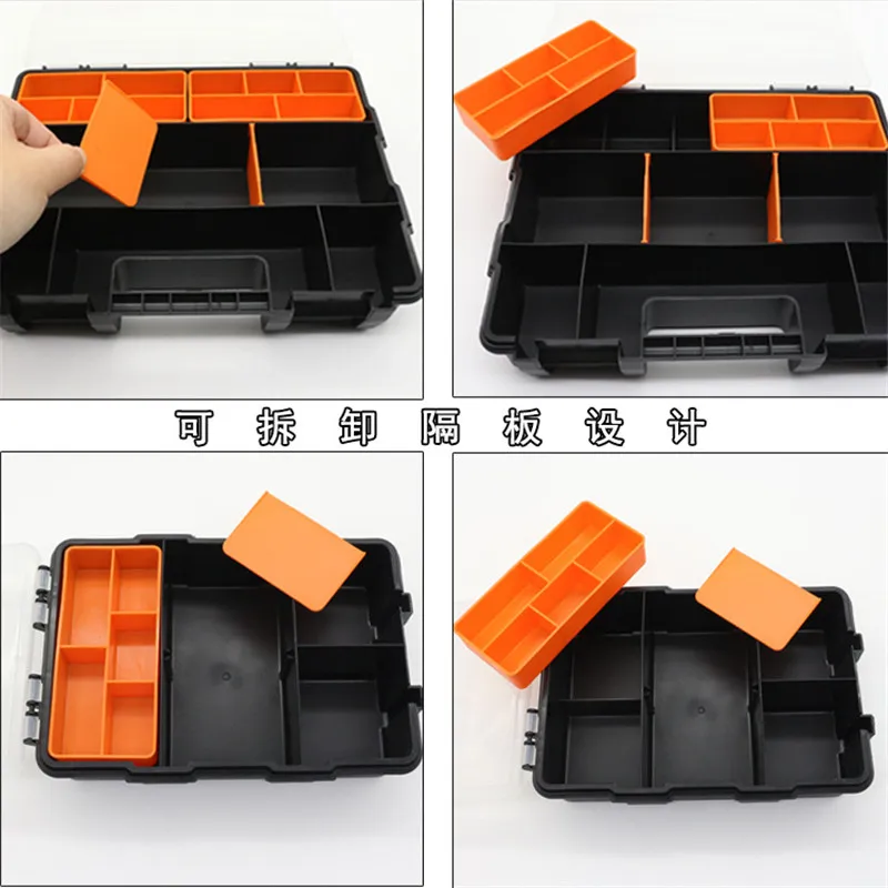 Caixa De Armazenamento De Parafuso De Material PP Portátil, Ferramenta De Hardware De Peças De Metal, Chave De Fenda Auto Repair Tool Box
