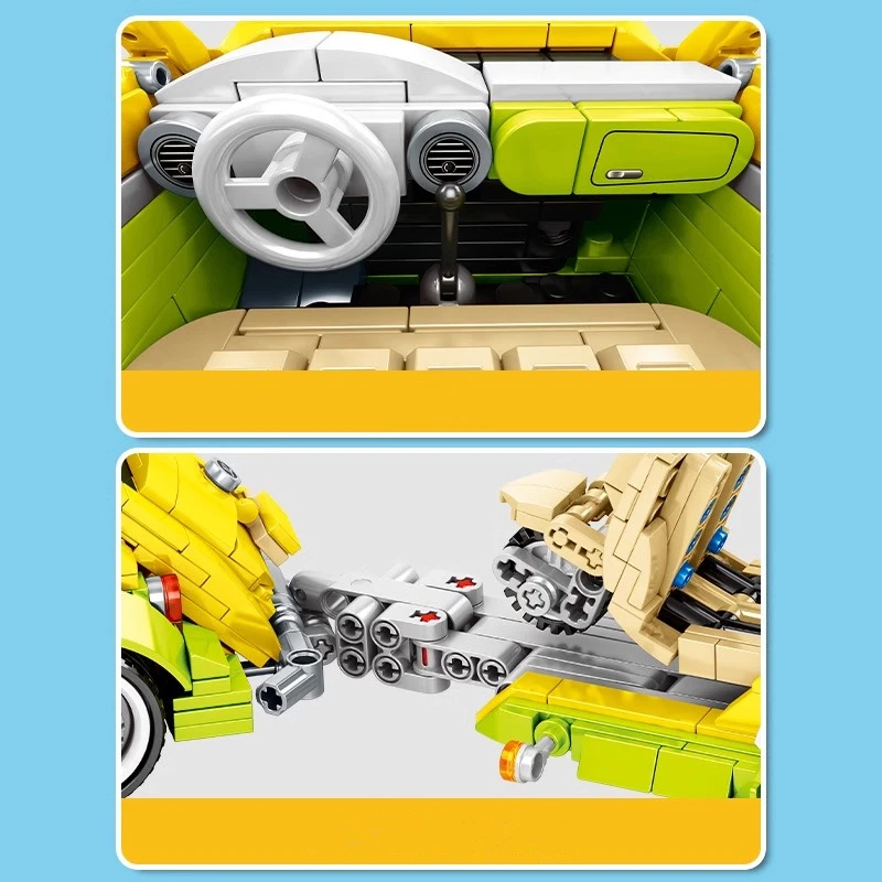 SEMBO car gas station building blocks miniature scene assembly model ornaments motorcycle DIY children\'s toys birthday gift