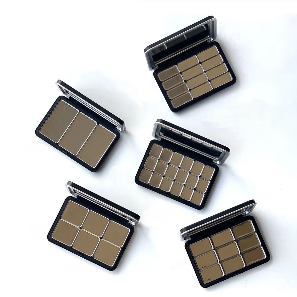 5Pcs Empty Matte Black Magnetic Eyeshadow Blush Palette Pan Make Up Container Storage Tray for DIY Cosmetics Supplies