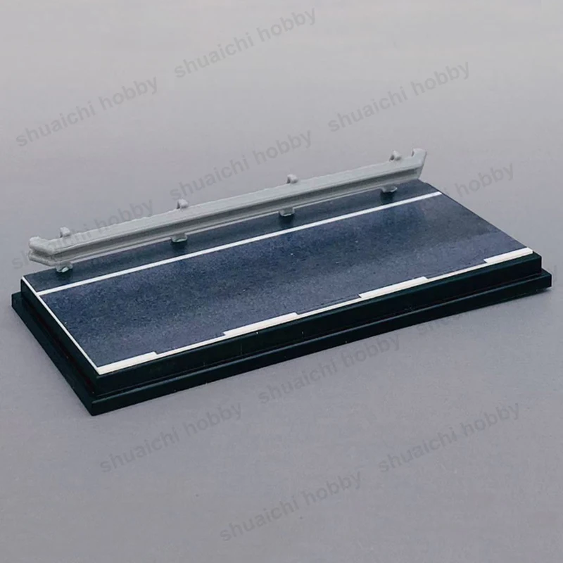 1Set 1/64 Scale Car Model Display Box Miniature Highway Guardrail Scene Acrylic Dustproof Cover for DIY Toy Display Collection