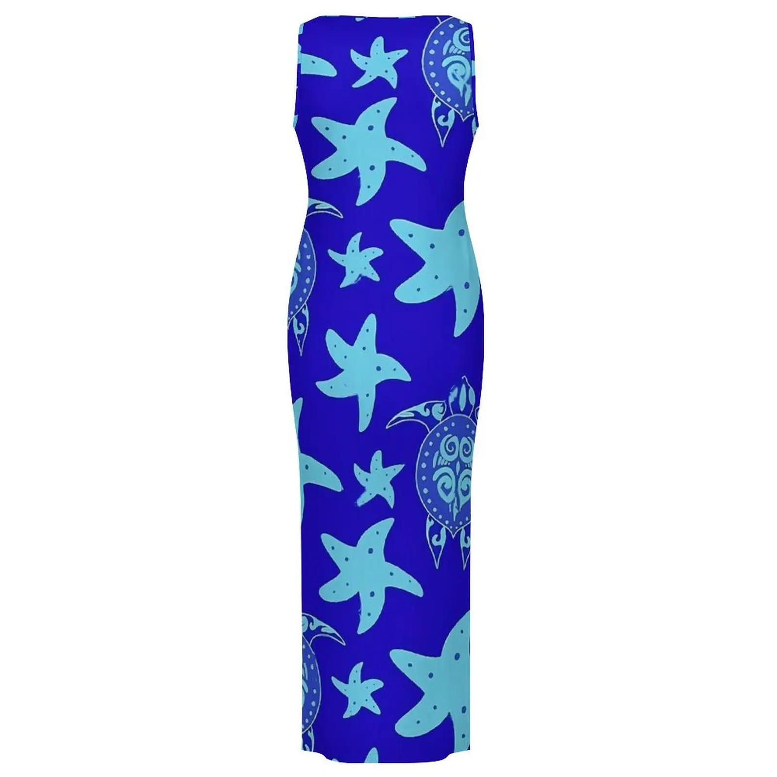 Ladies Bodycon Dress Pretty Ocean Turtles Maxi Dresses Summer Starfish Print Sleeveless Street Style Graphic Dress Big Size 4XL